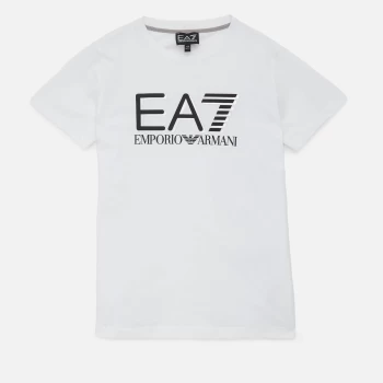 Image of Emporio Armani EA7 Visibility Logo T-Shirt White Size 12 Years Boys