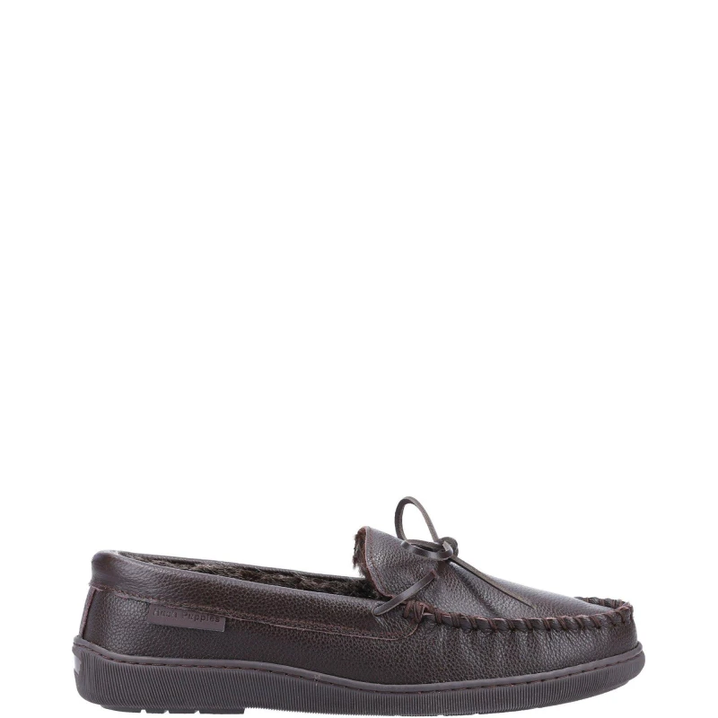 Image of Hush Puppies Hush Puppies Men 'Ace' Leather Slippers in Brown Size: 8 Brown 8 Male 5038600771629