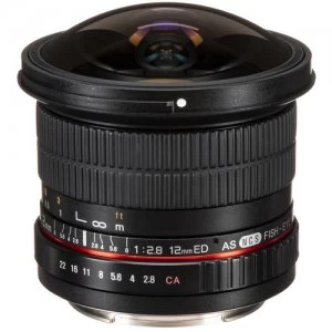 image of Samyang 12mm f/2.8 ED AS NCS Fisheye Lens for Canon EF Mount - Black