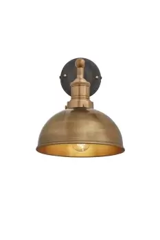 image of Brooklyn Dome Wall Light, 8 Inch, Brass, Brass Holder