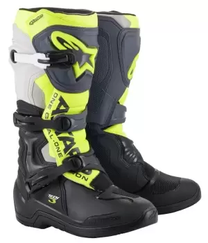 Alpinestars Tech 3 Black Cool Gray Yellow Fluo US 10