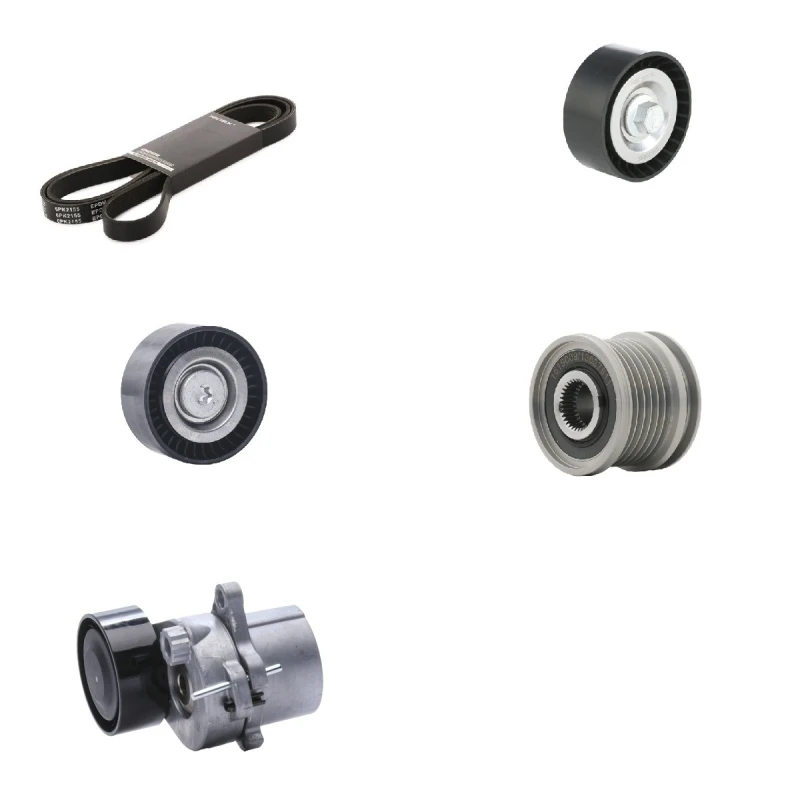 Image of RIDEX 542R0118 V-ribbed belt set Check alternator freewheel clutch & replace if necessary V-Ribbed Belt Set (542)