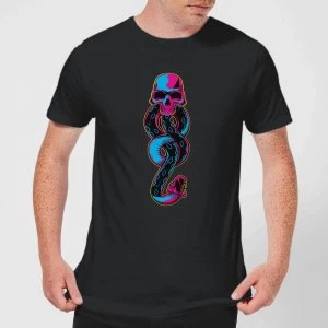 Image of Harry Potter Dark Mark Neon Mens T-Shirt - Black - 3XL - Black