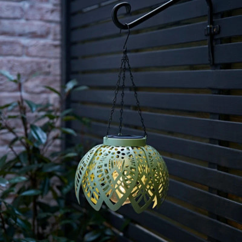 Image of Valuelights Artichoke Sage Green Solar Hanging Outdoor Garden Lantern Light