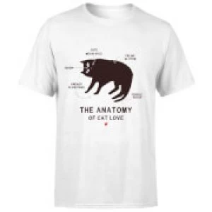 Image of The Anatomy Of Cat Love T-Shirt - White - 3XL