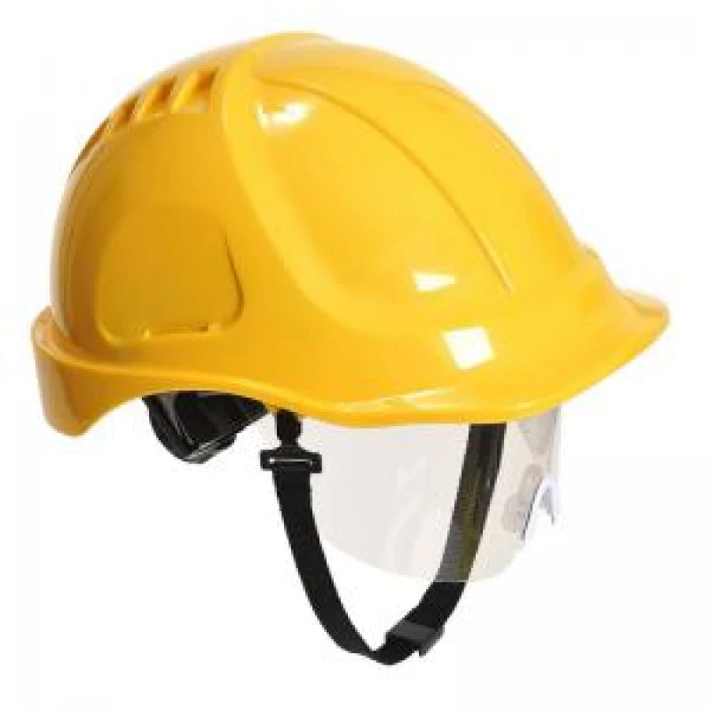Image of Portwest Endurance Plus Safety Helmet and Visor PW54YER Colour: Yellow