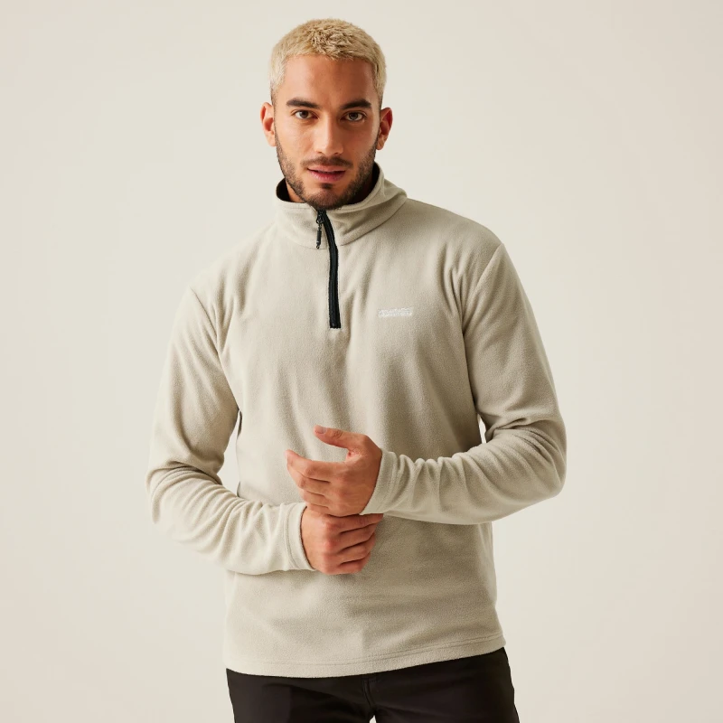 Image of Regatta Regatta Men 'Thompson' Lightweight Half Zip Fleece in Light Grey Size: Small Light Grey S Male 5063019763552