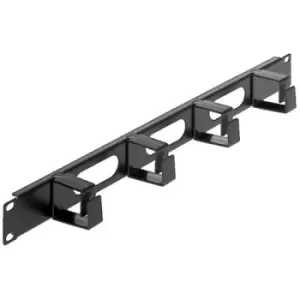 Image of Intellinet 19" Cable Management Panel 1U 4 short plastic rings Black