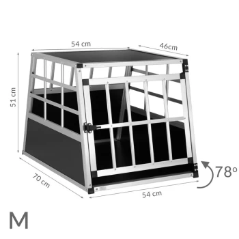 image of Dog Car Crate Aluminium Sturdy Transport Box Hundetransportbox M (de) - Cadoca