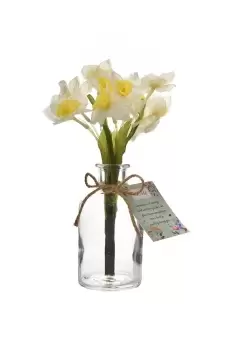 Image of Mother's Day Large Glass Flower Vase With Daffodillls