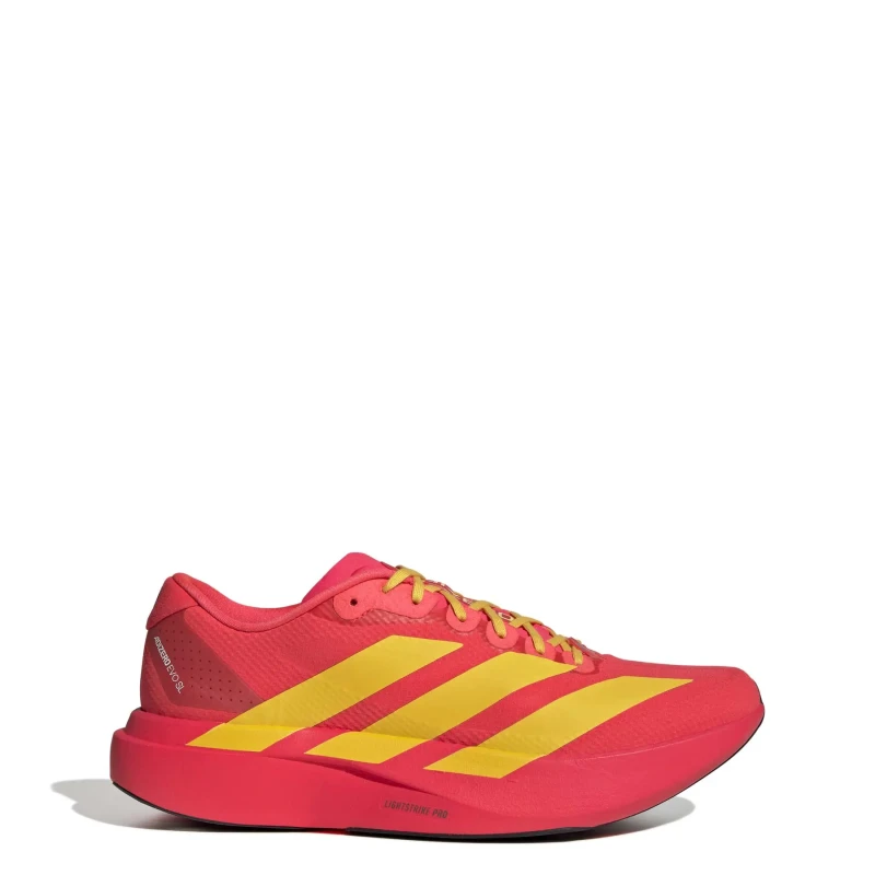 Image of Adidas Adizero Evo SL Woven Shoes Red Yellow SS26, Size UK 11