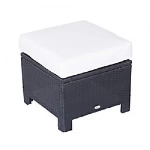 Image of Outsunny Rattan Ottoman 841-002BK Black
