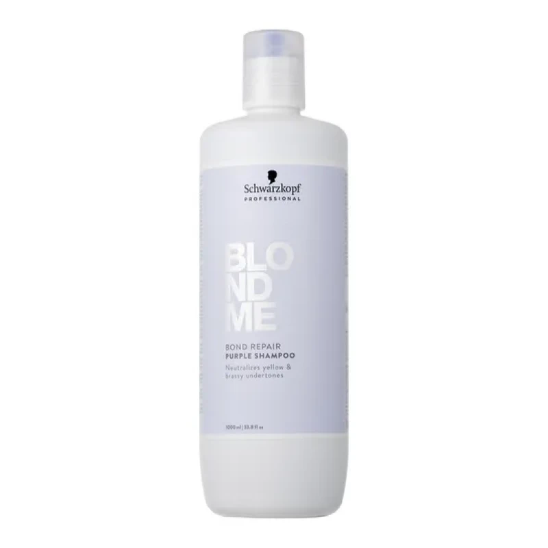 Image of Schwarzkopf BlondMe Bond Repair Purple Neutralising Shampoo 1000ml