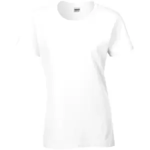 Gildan Ladies/Womens Heavy Cotton Missy Fit Short Sleeve T-Shirt (M) (White)