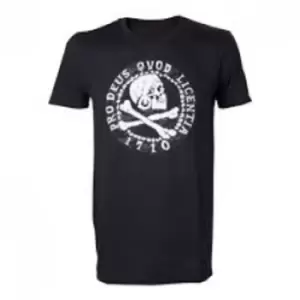 Image of Uncharted 4 Skull 'n' Crossbones Pro Deus Qvod Licentia 1710 X-Large T-Shirt - Black