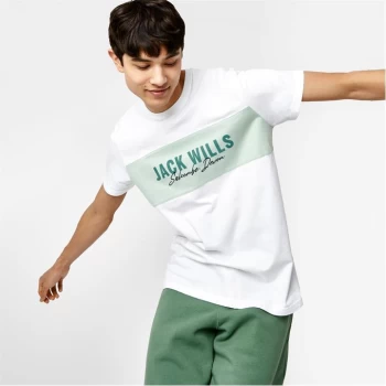 image of Jack Wills Orleans Colour Block T-Shirt - White