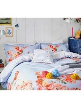 image of Joules Hollyhock Floral 100% Cotton Percale Duvet Cover