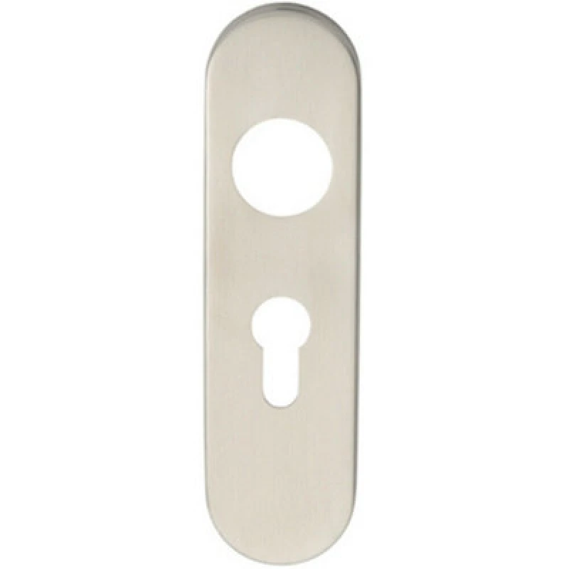 Image of Loops PAIR Radius Lock Euro Cylinder Plate Cover 170 x 45 x 8mm Satin Steel Metallics unisex