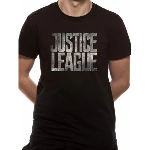 image of Justice League Movie - Logo Mens Small T-Shirt - Black