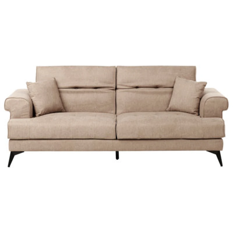 Image of Beliani Sofa 3 Seater Skive Fabric Light Brown