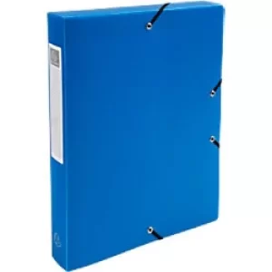 Image of Opak Elasticated Box File PP A4 40mm, Light Blue, Pack of 8