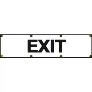 Image of Exit Sign - Polished Chrome & Black Effect Laminate with Self-Adhesive Backing - 200 x 50mm