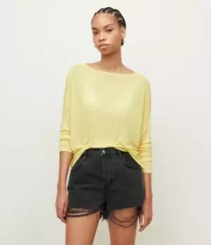 Image of AllSaints Womens Womens Relaxed Fit Francesco Rita T-Shirt, Green, Size: XS, Green