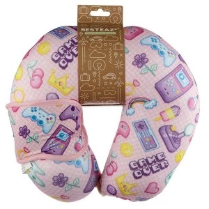 Relaxeazzz Next Gen Game Over Travel Pillow & Eye Mask Set