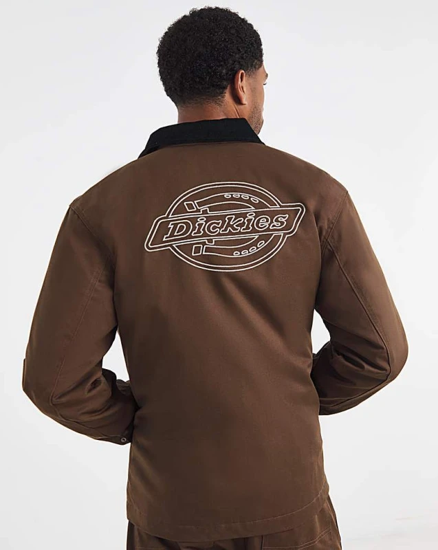 Image of Dickies Dickies Union Back Graphic Barn Jacket Brown - Dickies - Size: L Brown Male L DI85701