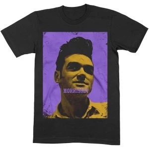 Image of Morrissey - Purple & Yellow Unisex Large T-Shirt - Black