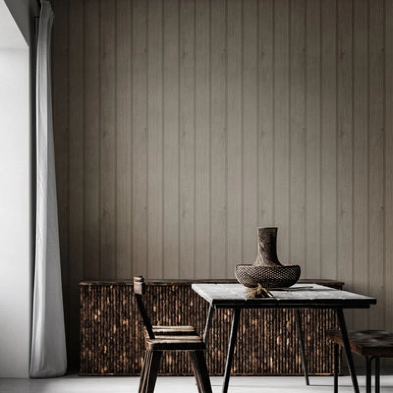 Image of Hoopla Walls Tongue And Groove- Mink (10M Wallpaper)