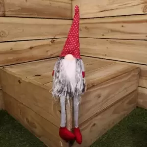 image of Festive Christmas 54cm Fur Gonk With Dangly Legs - Polka Dot Hat