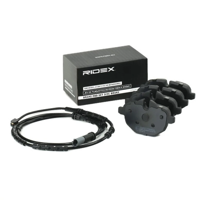 Image of RIDEX 3405B1584 Brake disc and pads set Rear Axle, prepared for wear warning indicator Brake Set,disc brakes (3405)