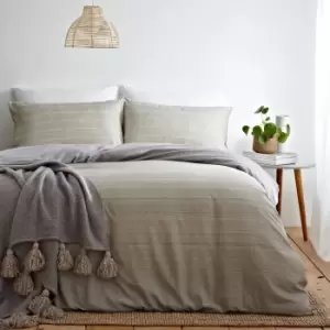 image of The Linen Yard Signature Ombre Duvet Cover Set (Super King) (Natural)