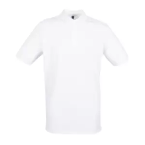 image of Henbury Mens Modern Fit Cotton Pique Polo Shirt (3XL) (White)