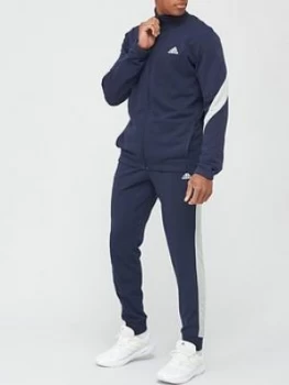 Image of adidas Cotton Tracksuit - Navy/White Size M Men