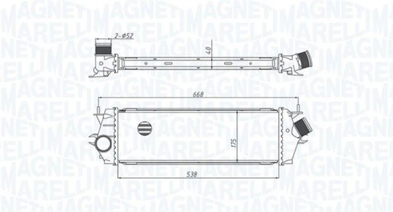 Image of MAGNETI MARELLI Intercooler MAGNETI MARELLI 351319205340