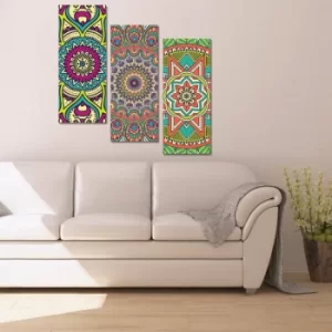 Image of BME021 Multicolor Decorative Framed MDF Painting (3 Pieces)