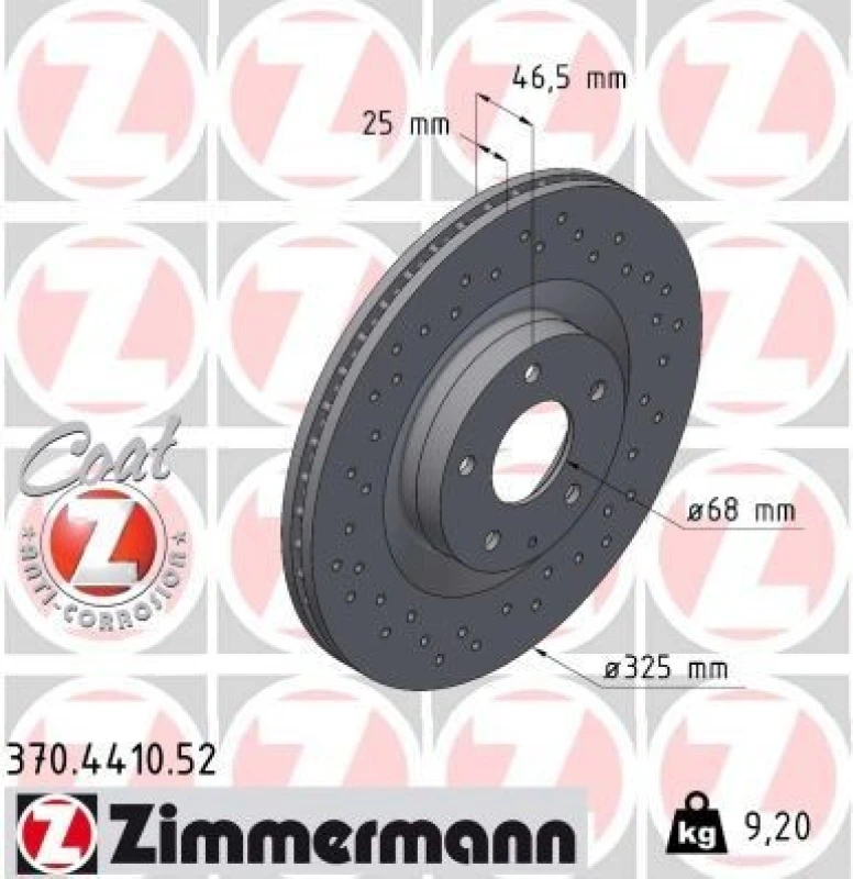 Image of ZIMMERMANN Brake disc ZIMMERMANN 370.4410.52