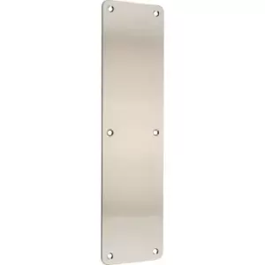 image of Eclipse Stainless Steel Finger Plate Radius Corners Satin 300x75mm in Silver