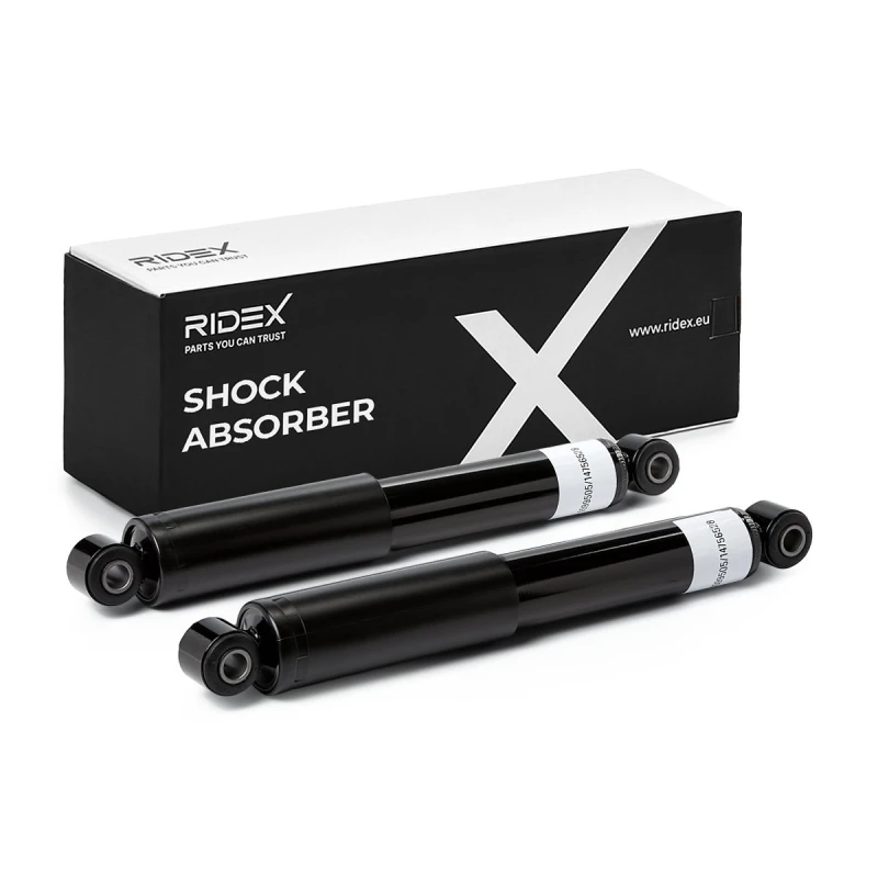 Image of RIDEX 854S2213 Shock absorber Rear Axle, Gas Pressure, Twin-Tube, Telescopic Shock Absorber, Bottom eye Shock Absorber (854)