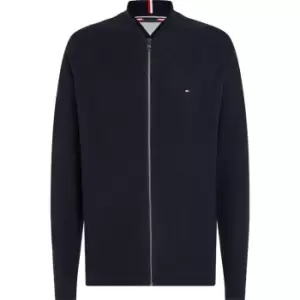 Image of Tommy Hilfiger Interlaced Baseball Zip Through - Blue