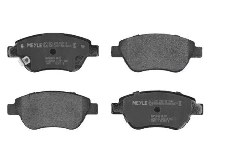 Image of MEYLE 025 239 8217/W Brake pad set Front Axle, with acoustic wear warning, Original Quality, with anti-squeak plate Brake Pad Set,disc brake (402)