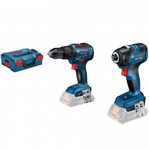 image of Bosch 18v Cordless Combi Drill and Impact Driver Kit No Batteries No Charger Case