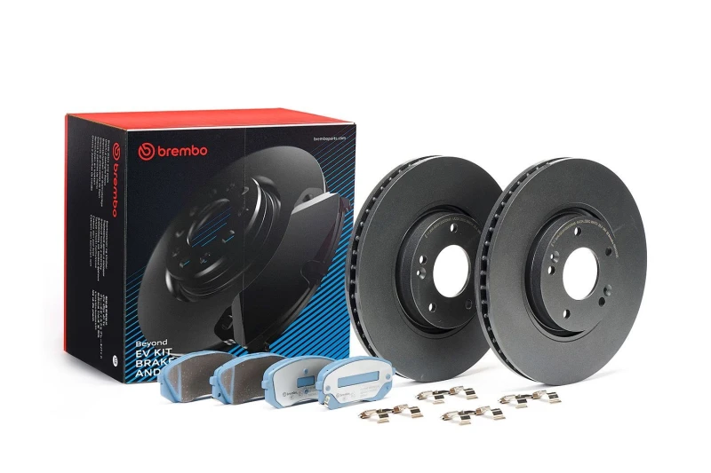Image of BREMBO KT 08 029 Brake disc and pads set BEYOND LINE - EV Brake Disc Type: internally vented, with bolts/screws Brake Set,disc brakes (3405)