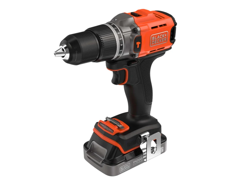Image of Black and Decker BCD383 18v Cordless Combi Drill BCD383D1XK Batteries: 1 x 2ah Li-ion