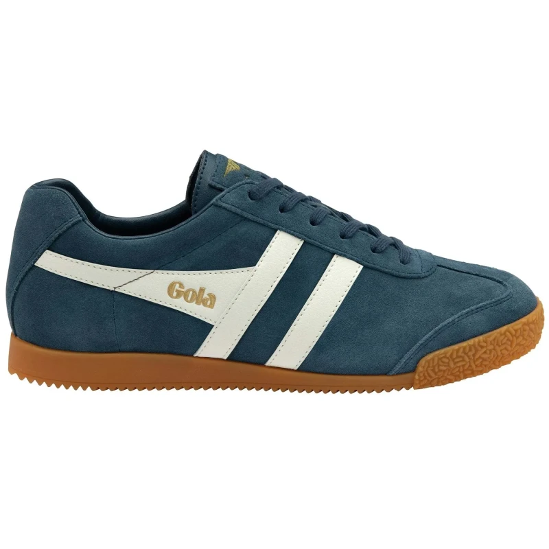 Image of Gola Mens Harrier Classics Suede Trainers Shoes Blue Off White - UK 9 Blue male CB0623IOW9