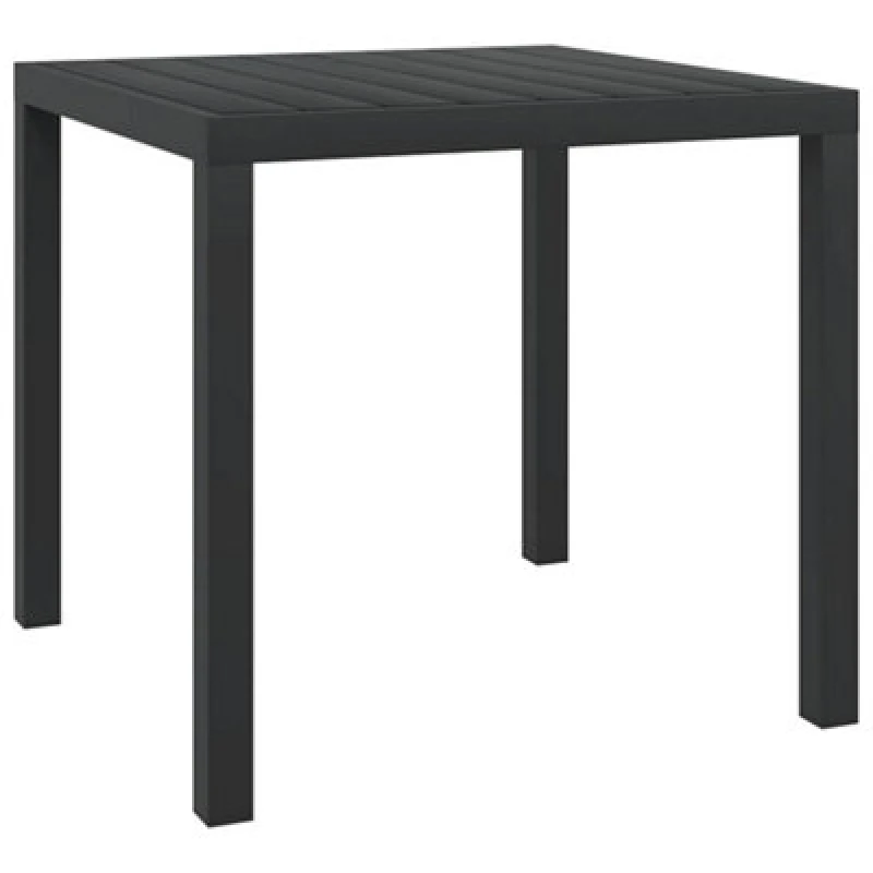 Image of vidaXL Garden Dining Table WPC Aluminium 80x80x74cm Black Outdoor Furniture