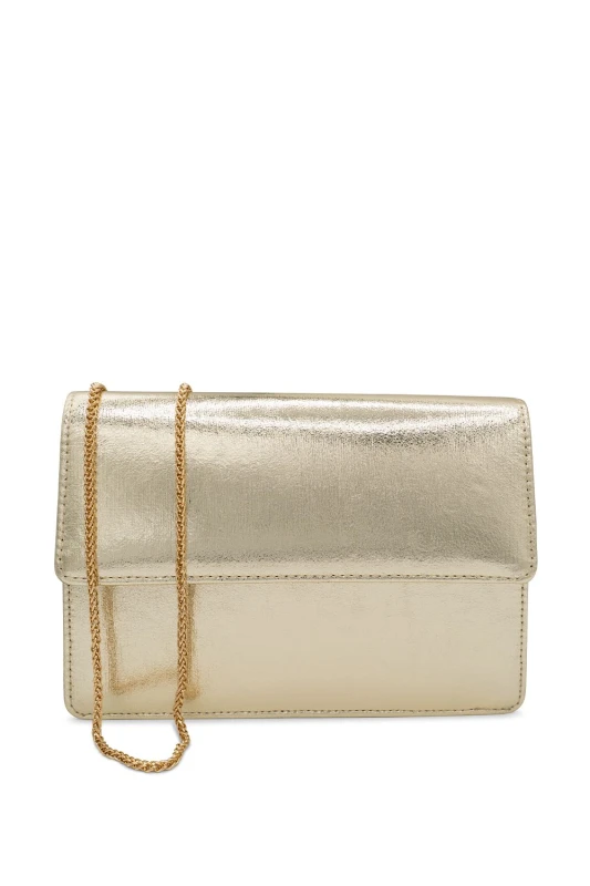 Image of Paradox London Womens Darlene Flap Clutch Bag in Gold Gold Female One Size
