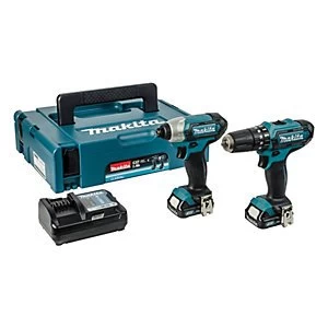 image of Makita CLX202AJ 10.8V Cordless Combi Impact Driver Kit with 2 Li ion Batteries